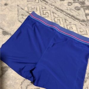 Under Armour Vibrant Blue Athletic Shorts with Striped Waistband